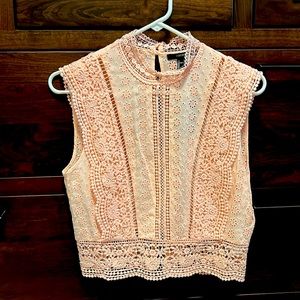 Forever21 light pink eyelet blouse S